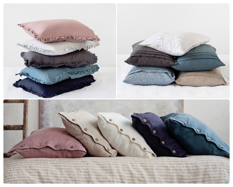 Linen Pillowcase Pillow Covers 20x20 Standard Pillowcase Etsy