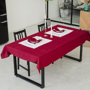 Linen tablecloth set, Linen table placemat, Linen table napkins, Table cloth topper, Set of table cloths, Linen placemat set,Wedding napkins
