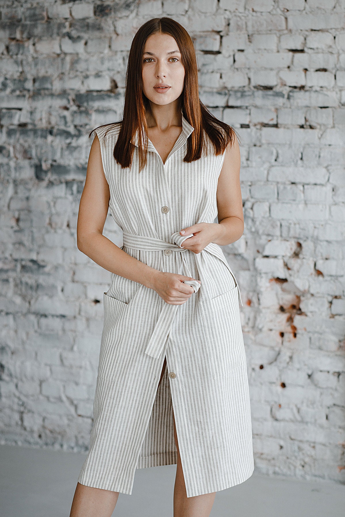 Midi Linen Dress - Etsy