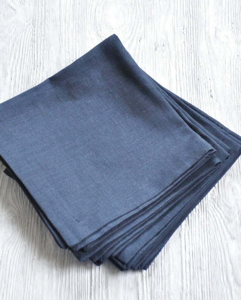 Cloth Napkins Bulk Blue Linen Napkins Blue Cloth Napkins Etsy