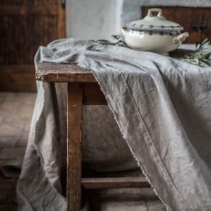Vintage linen tablecloth, Rustic table cloth, Table cover, Round tablecloth, Linen table cloth,Tablecloth round,Large linen tablecloth