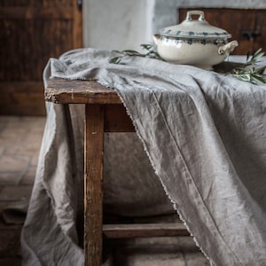 Vintage linen tablecloth, Rustic table cloth, Table cover, Round tablecloth, Linen table cloth,Tablecloth round,Large linen tablecloth