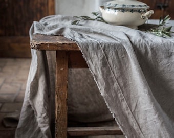 Vintage linen tablecloth, Rustic table cloth, Table cover, Round tablecloth, Linen table cloth,Tablecloth round,Large linen tablecloth