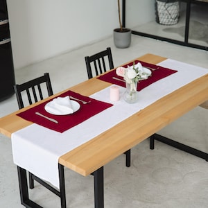 Table runner linen, Linen table placemat, Linen table napkins, Cloth table runner, Set of table cloths, Linen placemat set,Wedding napkins