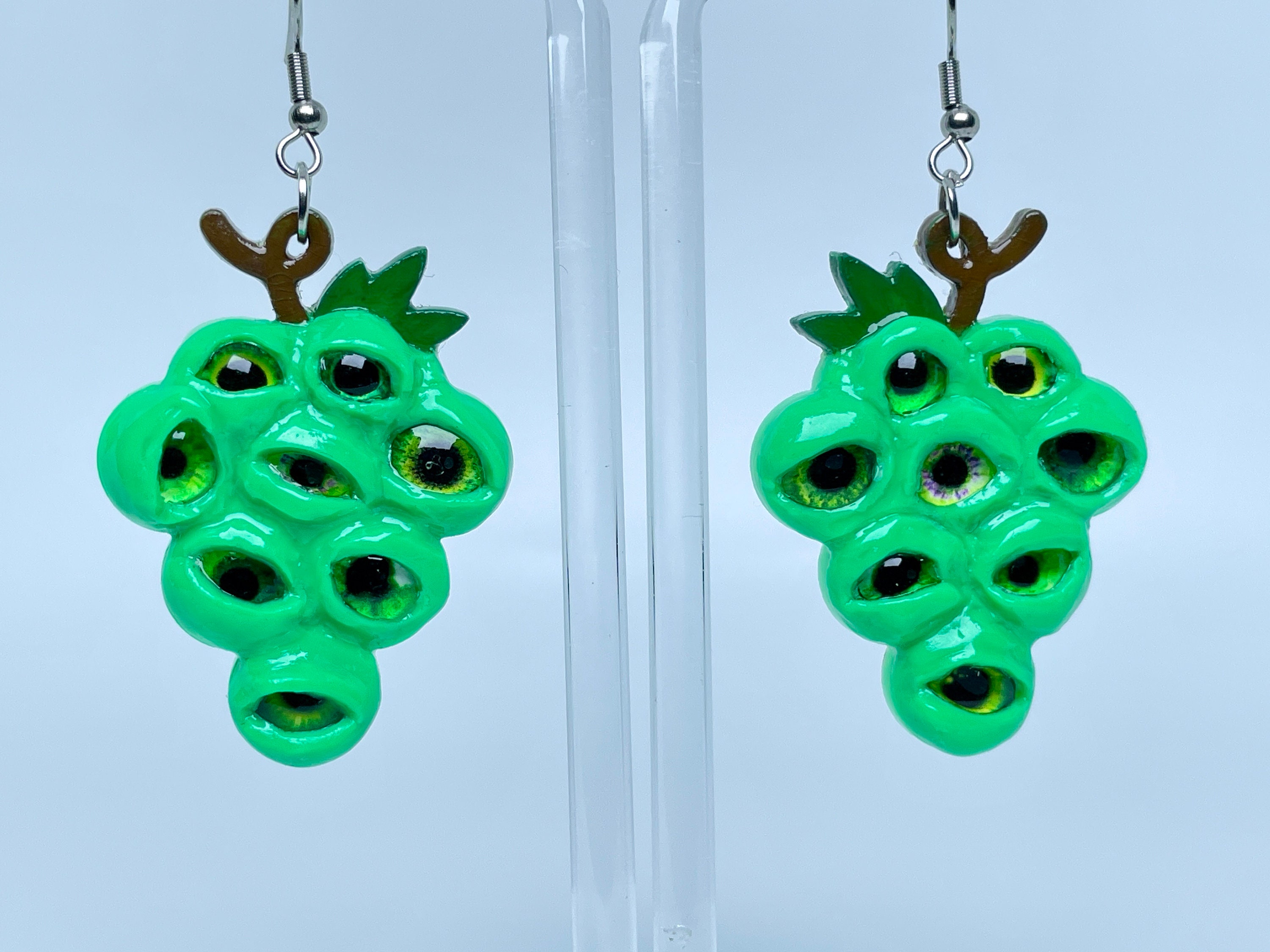 Evil Eyes and Grape Vines Earrings / Monster Grapes - Etsy