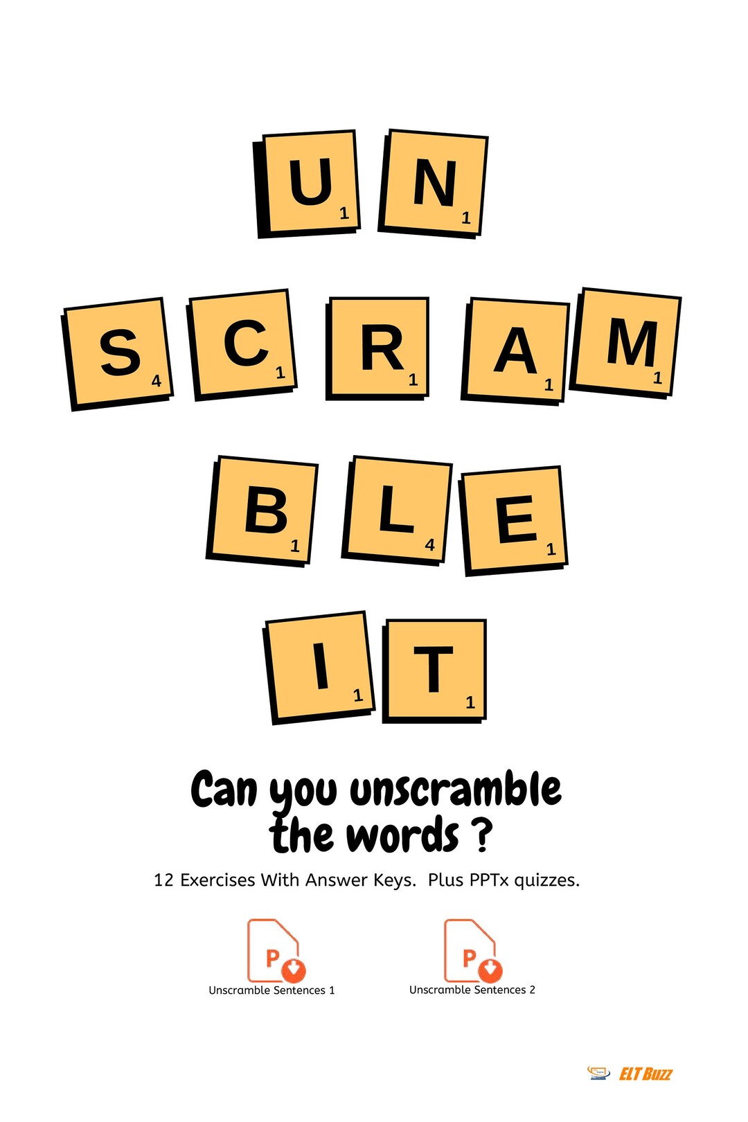 Unscramble It. Vocabulary. Game. Worksheets. Pptx. Sentences. Etsy