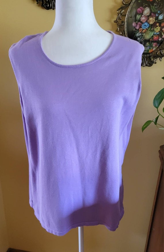 Talbots lavender cotton two-piece sweater set. - image 3