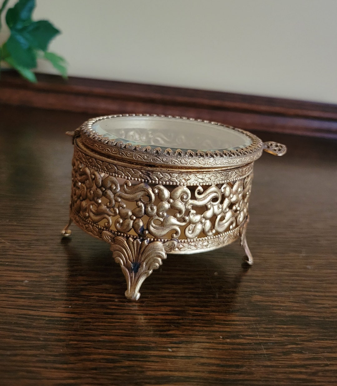 Vintage stylebuilt Accessories 24K Gold Plated Jewelry/trinket Box. Etsy