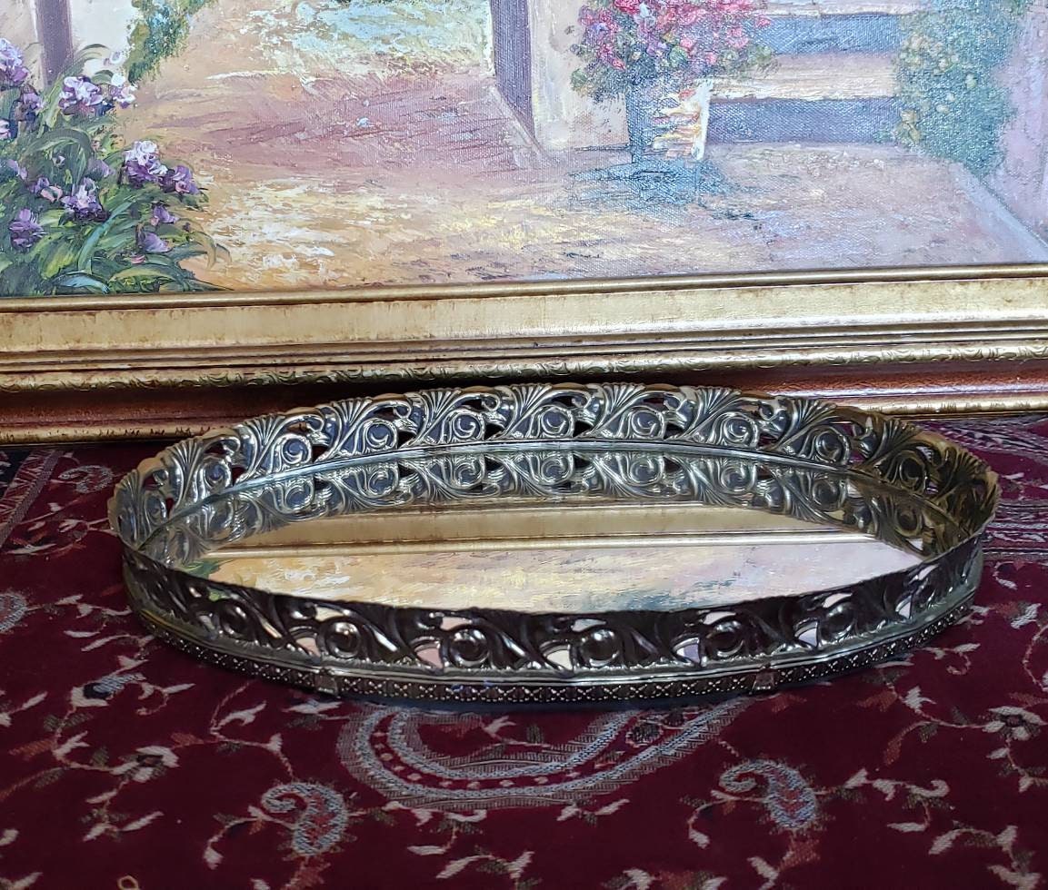 Vintage Vanity Mirror Perfume Tray Etsy