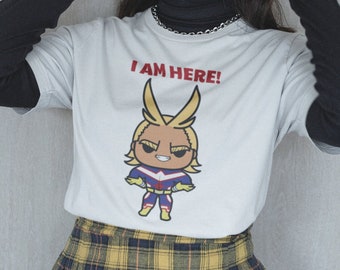 My Hero Academia Shirt, All Might I Am Here TShirt, Plus Ultra, Boku No Hero Academia, Number 1 Hero One For All Quirk, Adult Tee Shirt