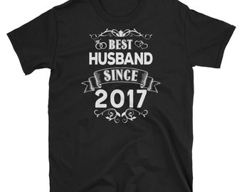 Mejor marido desde 2017 camisa, 2o regalo de aniversario de boda, divertido 2 años aniversario camiseta, regalo perfecto para él, vintage Hubby camiseta