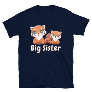 Red Panda Big Sister Shirt, I'm going to Be a Big Sister Bear Cat Tee Shirt with Name Big Sister, Pregnancy Announcement Baby Sibling Tee image 4