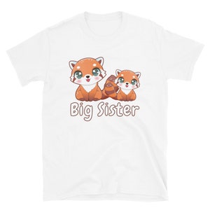 Red Panda Big Sister Shirt, I'm going to Be a Big Sister Bear Cat Tee Shirt with Name Big Sister, Pregnancy Announcement Baby Sibling Tee image 3