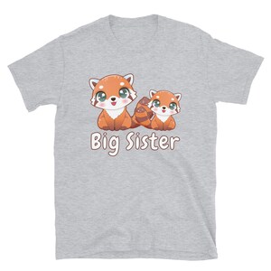 Red Panda Big Sister Shirt, I'm going to Be a Big Sister Bear Cat Tee Shirt with Name Big Sister, Pregnancy Announcement Baby Sibling Tee image 5