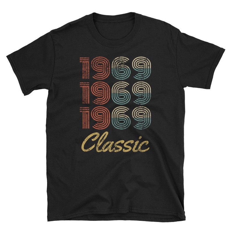 Vintage 1969 Classic T-Shirt, 50th Birthday Gift, 50 Year Old Shirt, Distressed Retro Tee, Born In 1969 Tee, Old School Gift, Unisex T-Shirt image 1