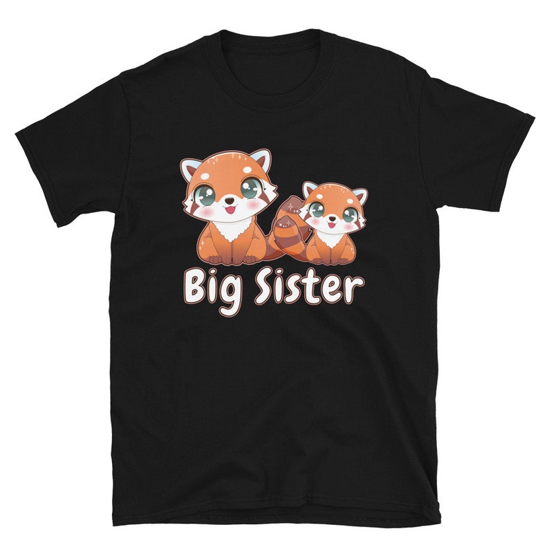 Red Panda Big Sister Shirt, I'm going to Be a Big Sister Bear Cat Tee Shirt with Name Big Sister, Pregnancy Announcement Baby Sibling Tee image 2