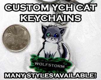 Pre-order Custom Warrior Cats Keychain or Necklace Acrylic YCH 2 inch Charm - Your own character as a charm! -CLOSES April 20th