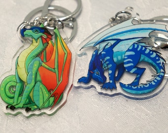 Wings of Fire Dragon Inch Clear Double Sided Acrylic Keychain or