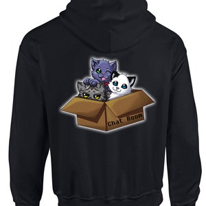 Zipper Hoodie-Cat Chat Room  - Multiple Colours and Characters Available! ADULT SIZES only