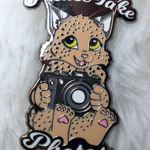 Please Take Photos Bobcat Lynx Camera 2 Inch Enamel Pin