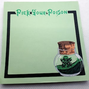 Pick your Poison Bottle Potion Notepad Memo To Do List