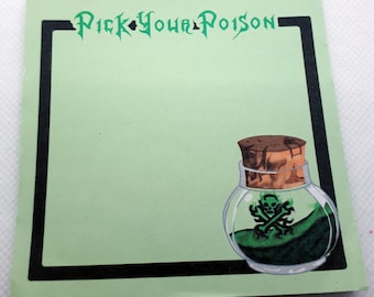 Pick your Poison Bottle Potion Notepad Memo To Do List