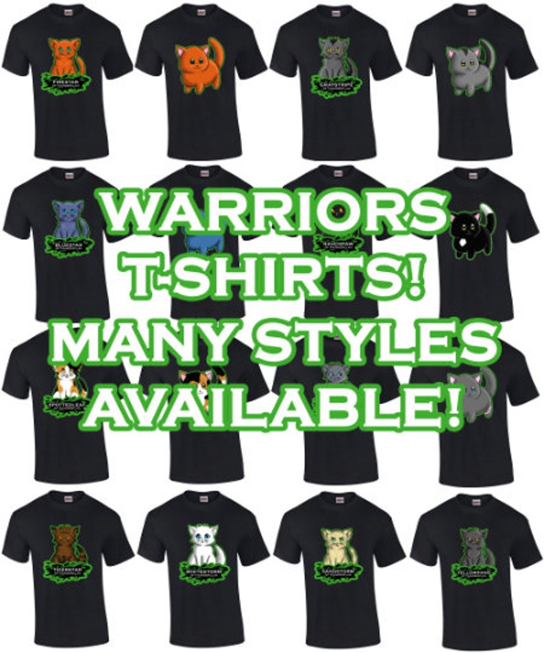 Warrior Cats Character Tshirts Multiple Characters Styles Etsy