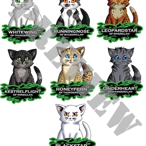 Warriors Cats Double Sided 2 Inch Acrylic Keychains or 65cm Necklace ...