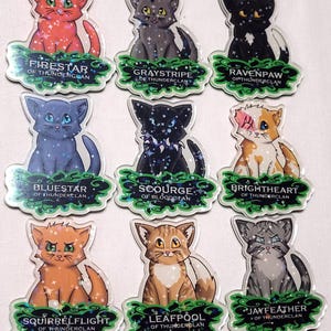 Magneten Warriors Warrior Cats 2,75 inch voor koelkast of kluisje, enz. - Star Holo Finish - Meerdere tekens beschikbaar!