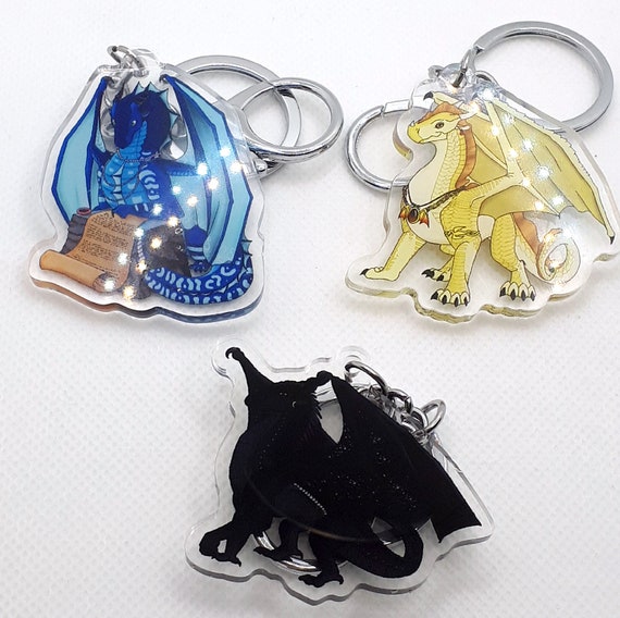 Wings of Fire Dragon 2 Inch Clear Double Sided Acrylic Keychain or
