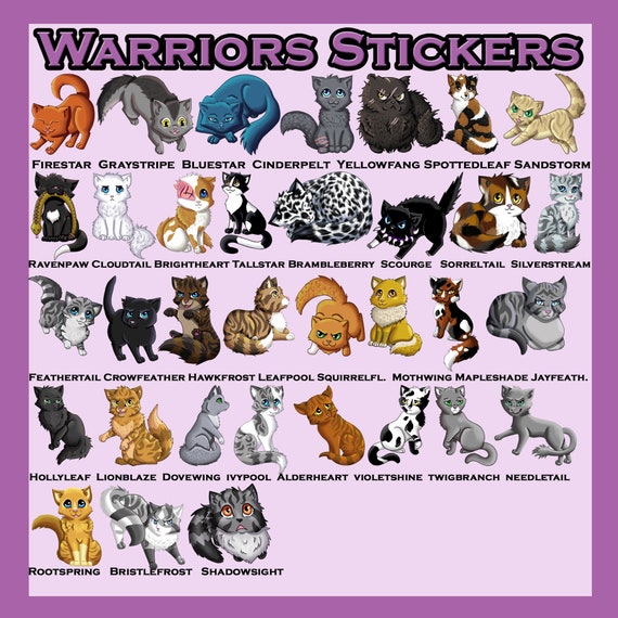 Warrior Cats Sticker Sheet - Thunder Clan 2