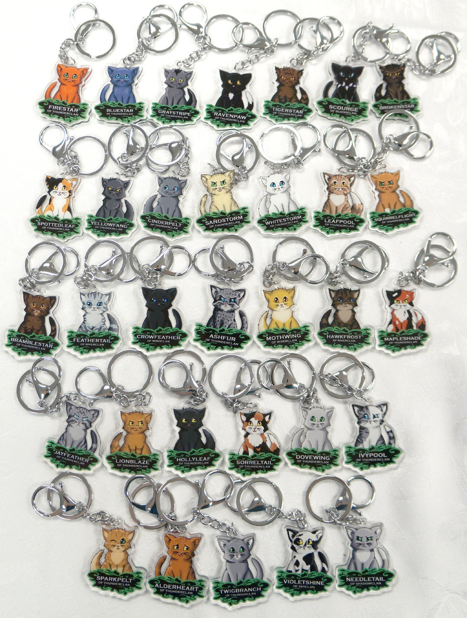 Warriors Cats Double Sided 2 Inch Acrylic Keychains or 65cm Necklace ...