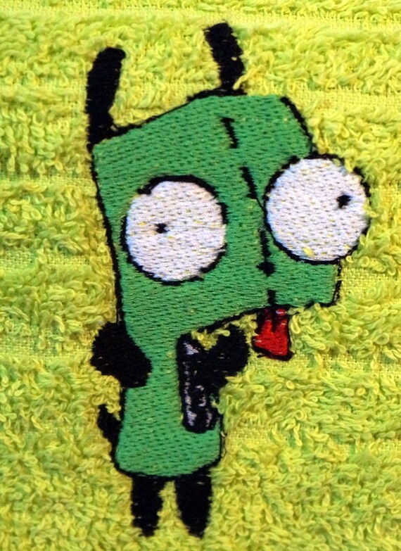 Invader Zim Gir Dog Green Embroidered Hand Towel - Etsy Finland