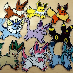 Cute Eevee Eeveelution Iron On Embroidery Patch Jolteon Flareon Vaporeon Espeon Umbreon Leafeon Glaceon Sylveon