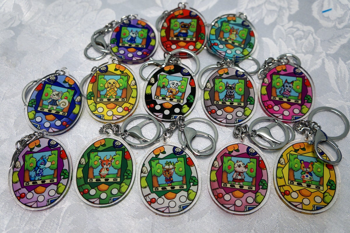 Animal Crossing Game Tamagotchi 2 Inch Clear Acrylic Keychain or