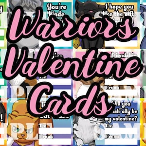 TÉLÉCHARGEMENT NUMÉRIQUE de cartes de Saint-Valentin de chats guerriers pour l'impression à la maison