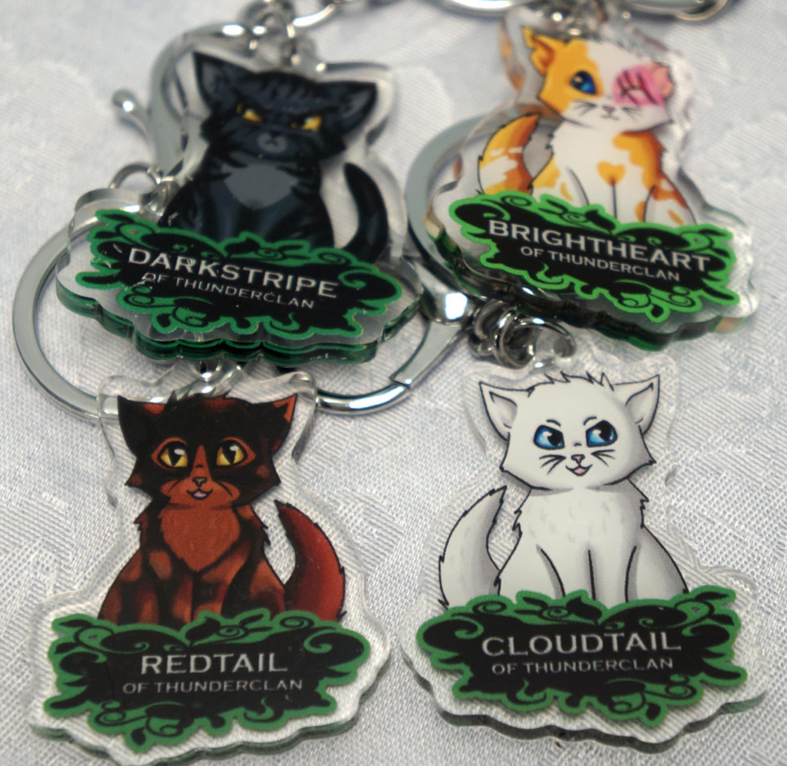 Warriors Cats Double Sided 2 Inch Acrylic Keychains or 65cm Necklace ...