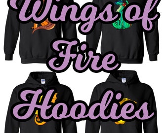 Wings of Fire Dragon Hoodie - Multiple Characters, Sizes and Colours Available!