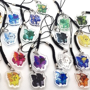 Chibi Wings of Fire Dragons 1 Inch Earrings or Phone Charm- Double Sided Acrylic