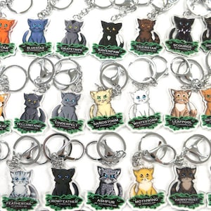 Warriors Cats Double Sided 2 Inch Acrylic Keychains or 65cm Necklace ...
