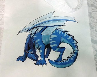 Bolsa de tela blanca para compras - Alas de dragón de fuego - Varios personajes disponibles
