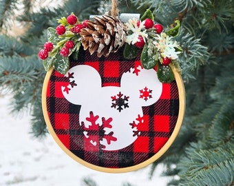 DISNEY Mickey Mouse Kopf Ornament Weihnachtsmann Weihnachten Christbaum rot TOP 