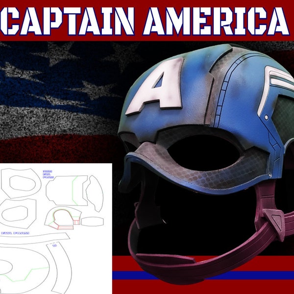 Plantilla de casco de Capitán América