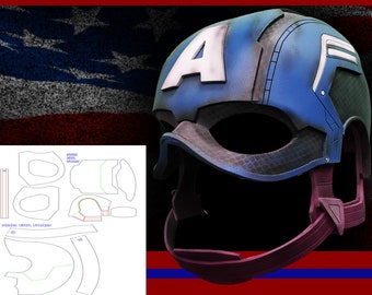 Plantilla de casco del Capitán América