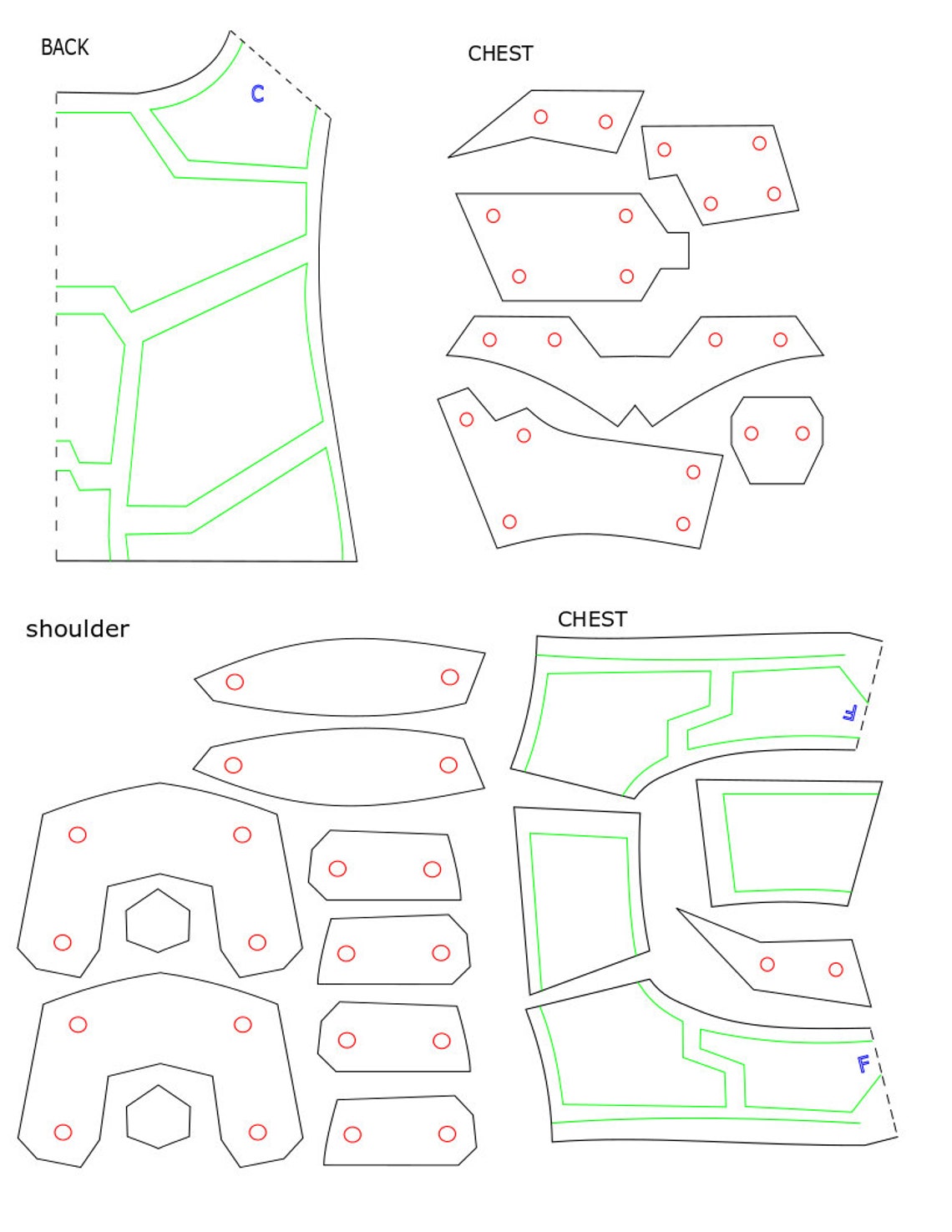 tactical-chest-back-shoulder-armor-template-etsy-australia