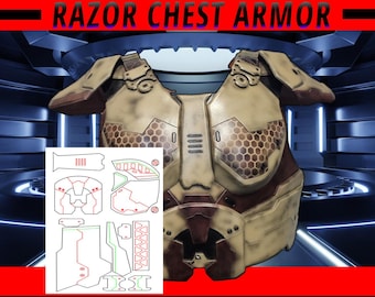 Plantillas para armadura de pecho con navaja