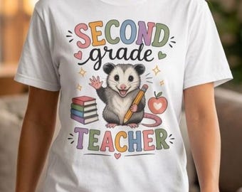 Second Grade Teacher Possum T-Shirt | Cute School Teacher Tee