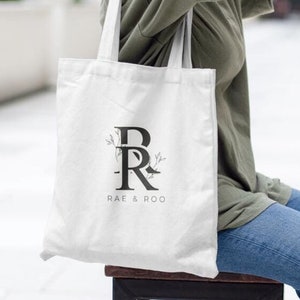 Personalized Logo Canvas Tote Bag - Custom Logo Tote, Company Logo Bag, Business Logo Tote, Logo Print Bag, Branding Tote Bag