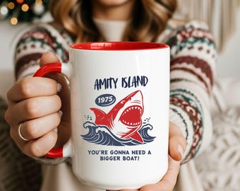 Caneca Tubarão de Amity Island | Caneca de Café com Citação do Filme de 1975