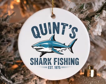 Quint's Shark Fishing Ceramic Ornament, Jaws